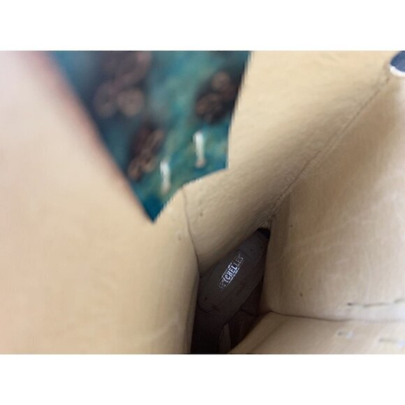 Seychelles Blue Hand Painted Leather Canvas Pointed Toe Cowboy Boots 7 - Picture 5 of 11